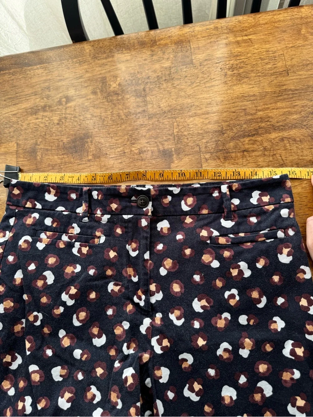 Ann Taylor Navy Floral Ankle Pants